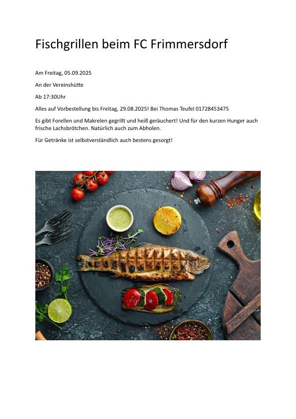 Fischgrillen beim FC Frimmersdorf