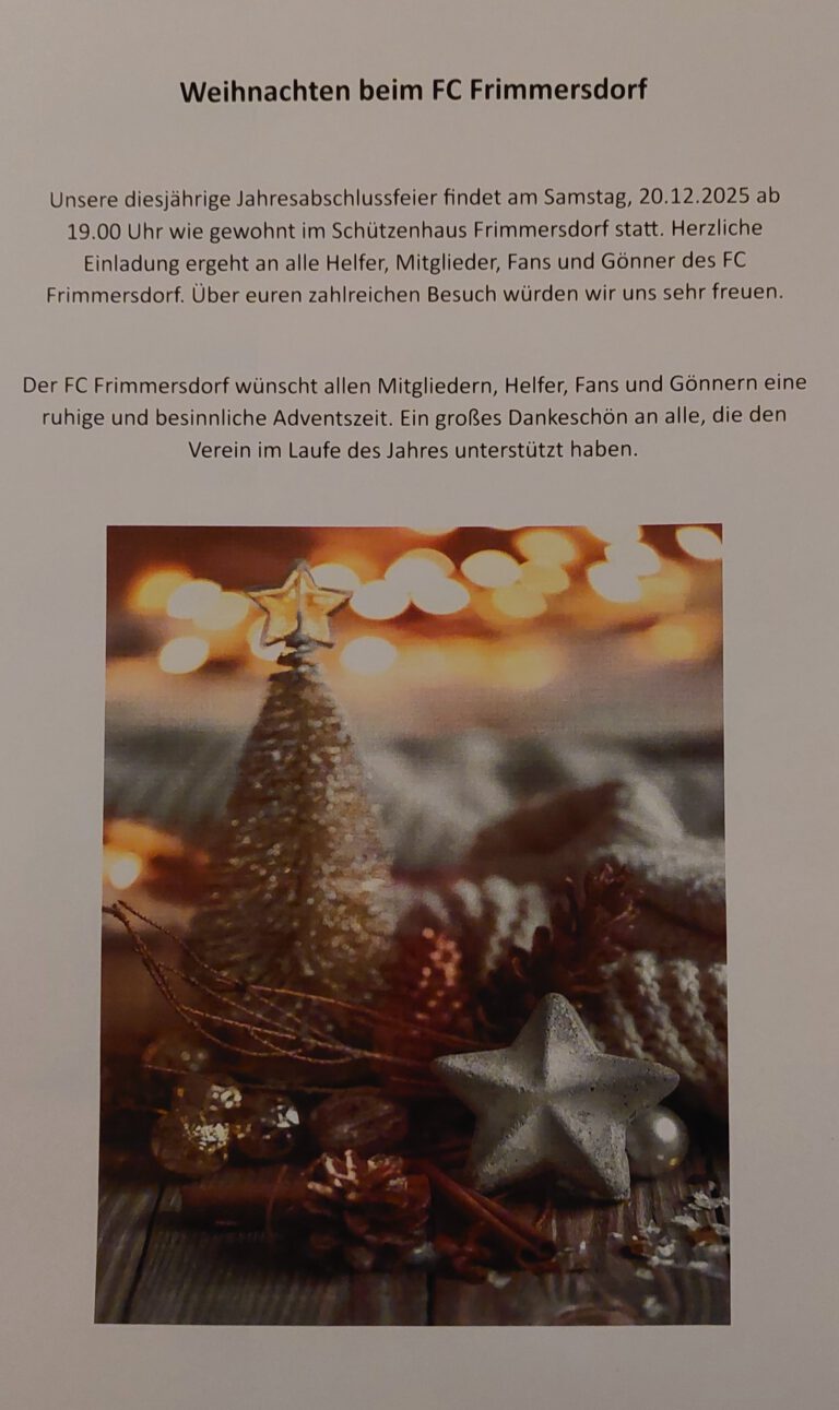 Weihnachten beim FC Frimmersdorf